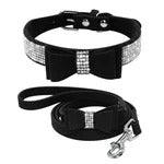Sparkling Jewel Leather Pet Collar & Leash