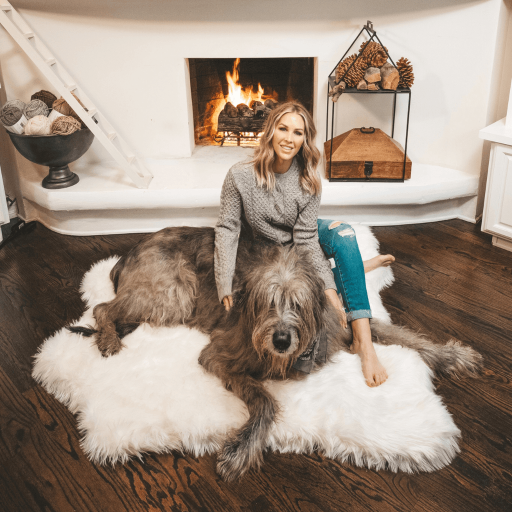 PupRug® Animal Print Memory Foam Dog Bed - Polar Bear Faux Hide