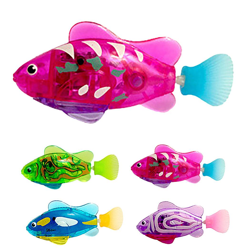 Led Light Swimmer: Interactive Pet Fish Electronic Cat Toys With Grass