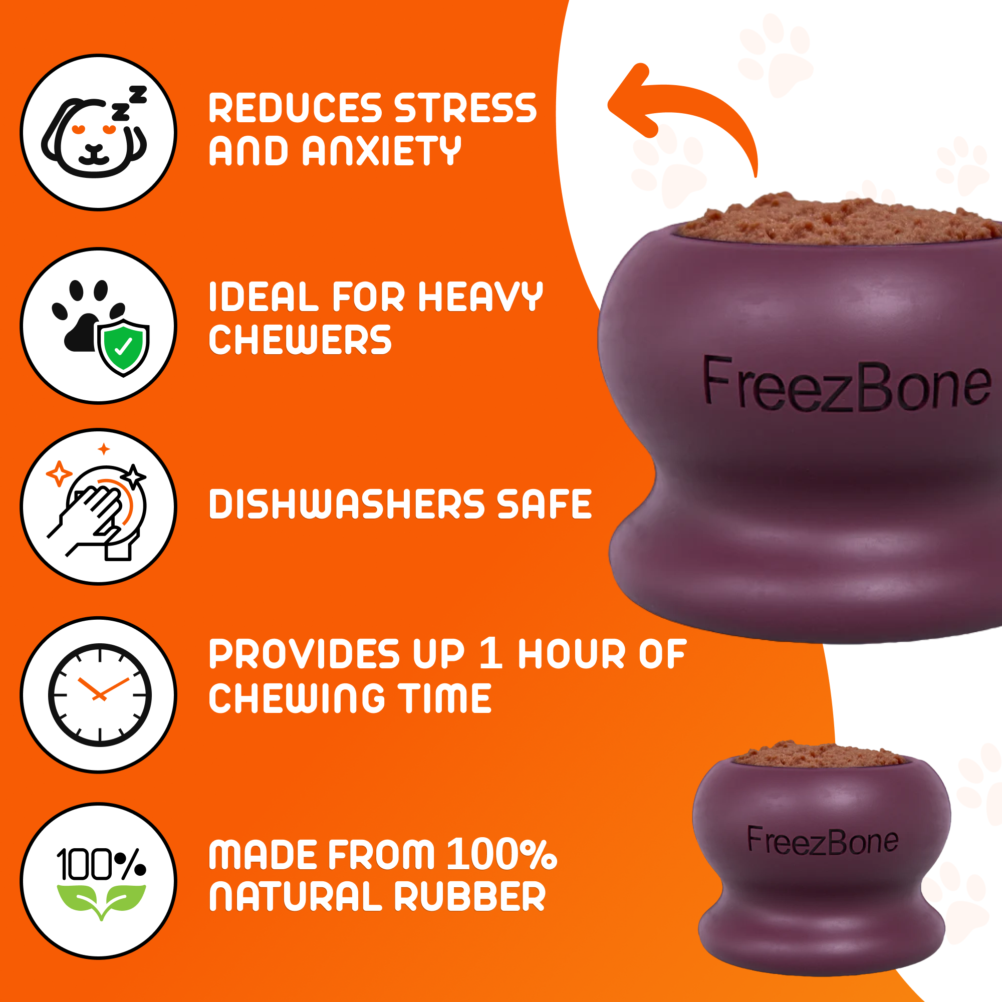 Freezball - Durable Fillable Dog Chew Bone