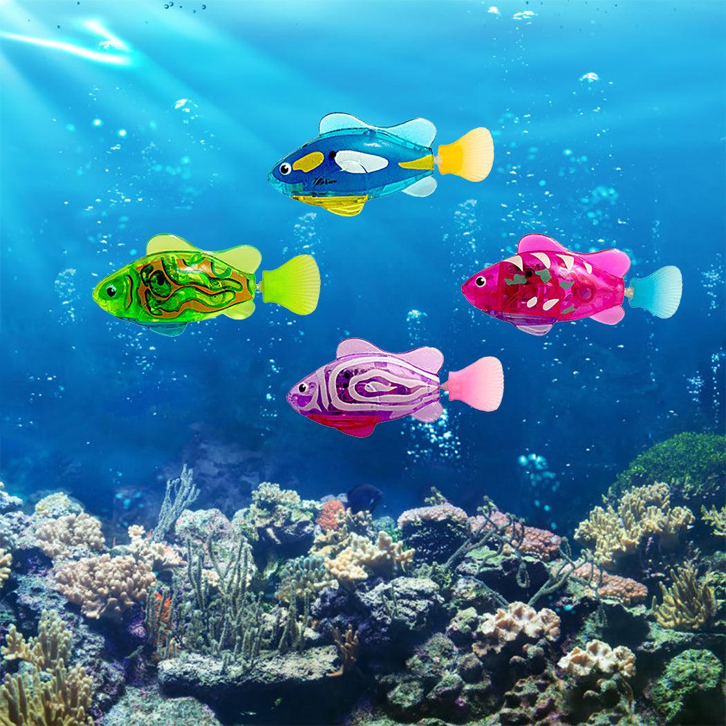 Led Light Swimmer: Interactive Pet Fish Electronic Cat Toys With Grass