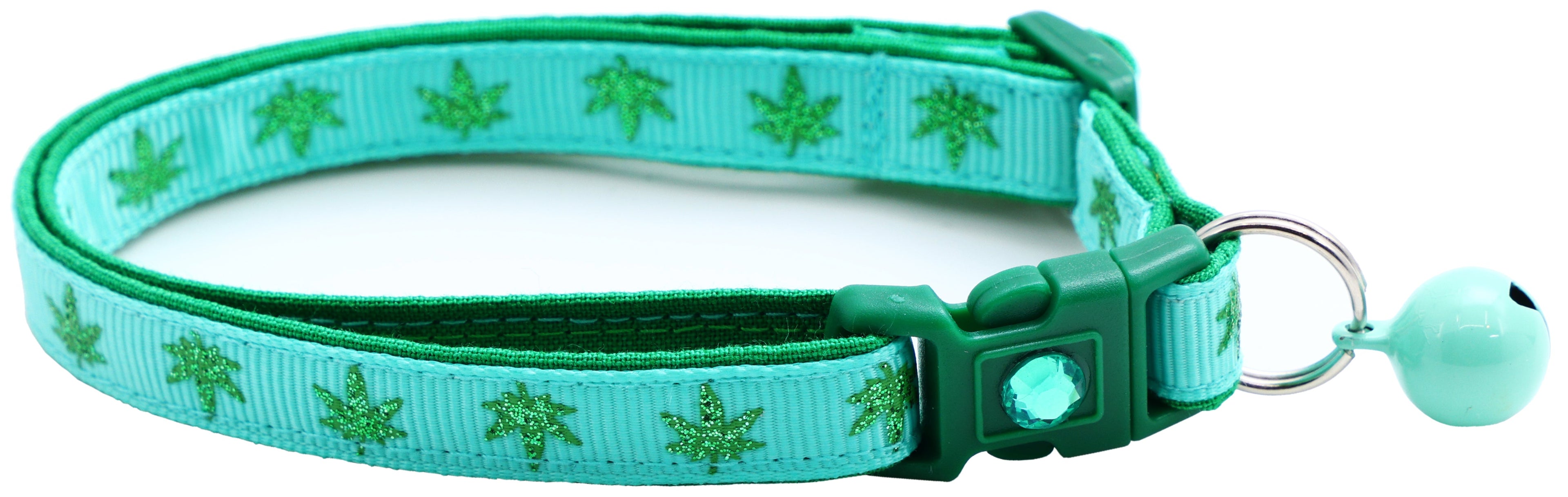 Marijuana Leaves Breakaway Cat Collar
