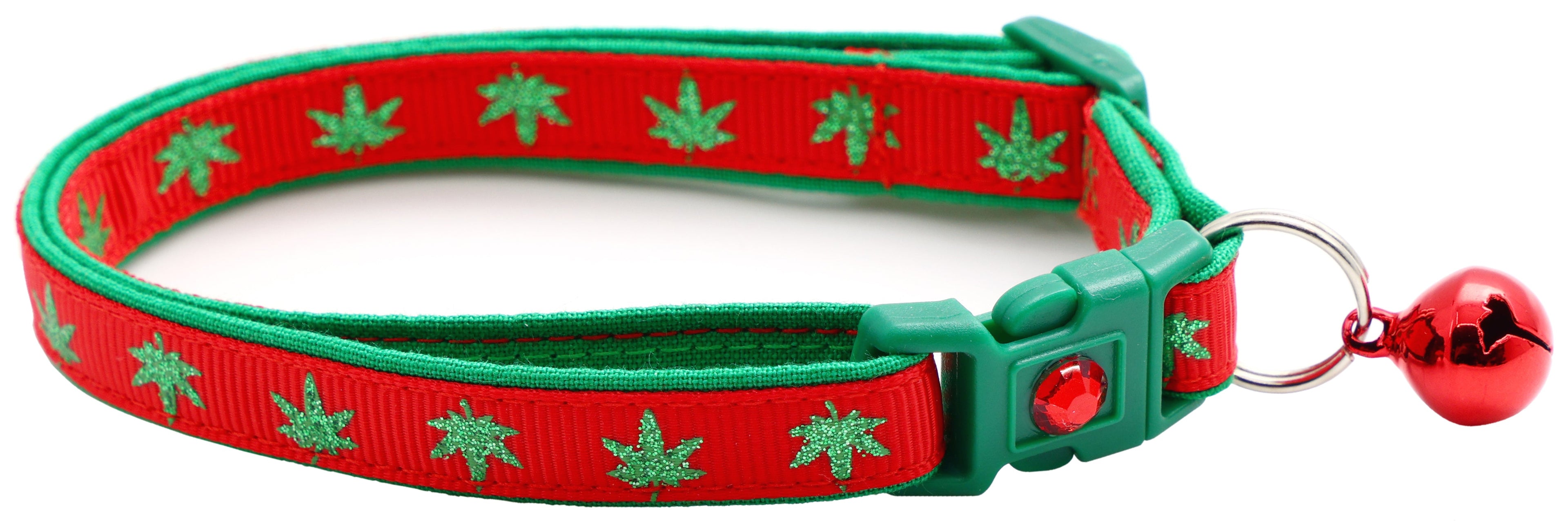 Marijuana Leaves Breakaway Cat Collar
