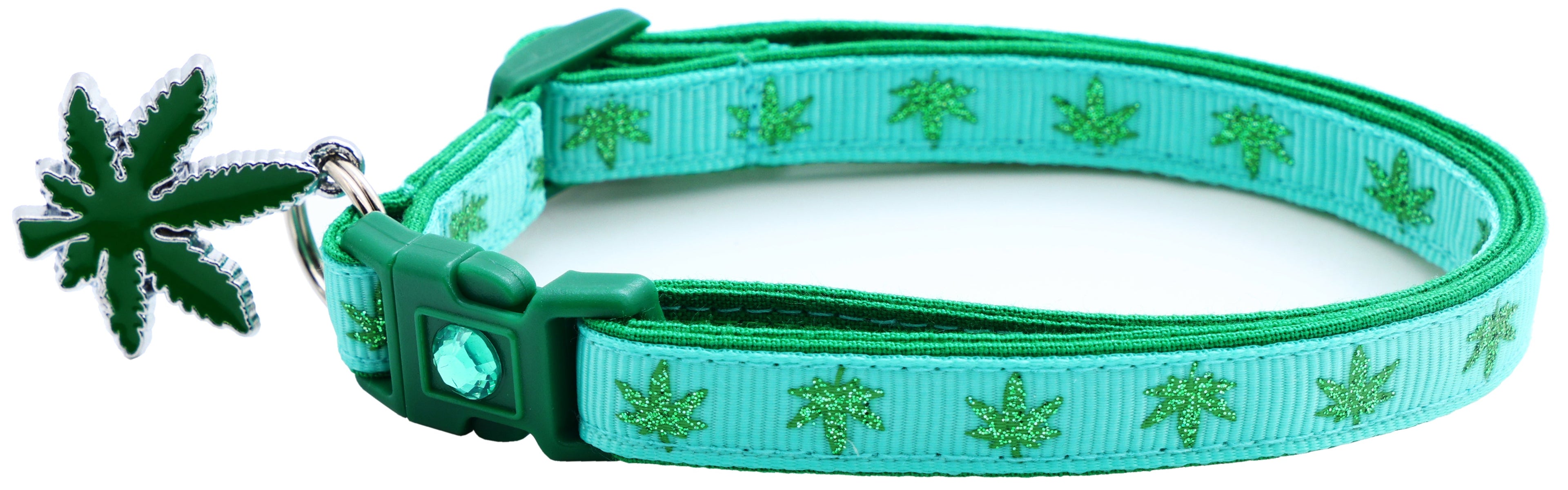 Marijuana Leaves Breakaway Cat Collar