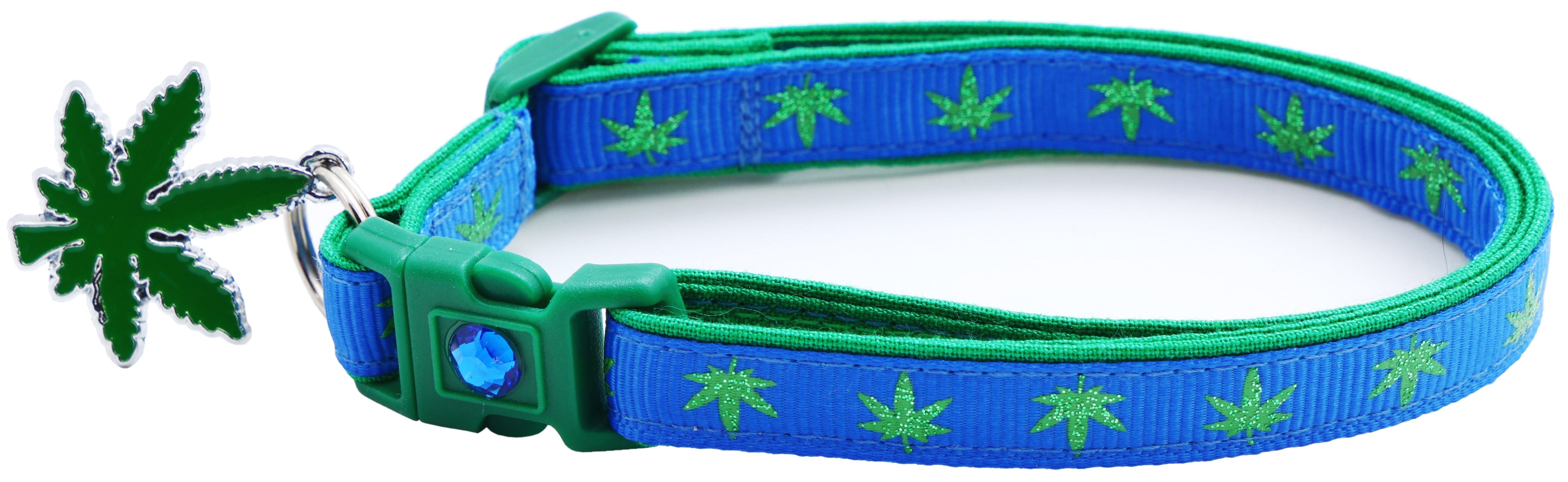Marijuana Leaves Breakaway Cat Collar