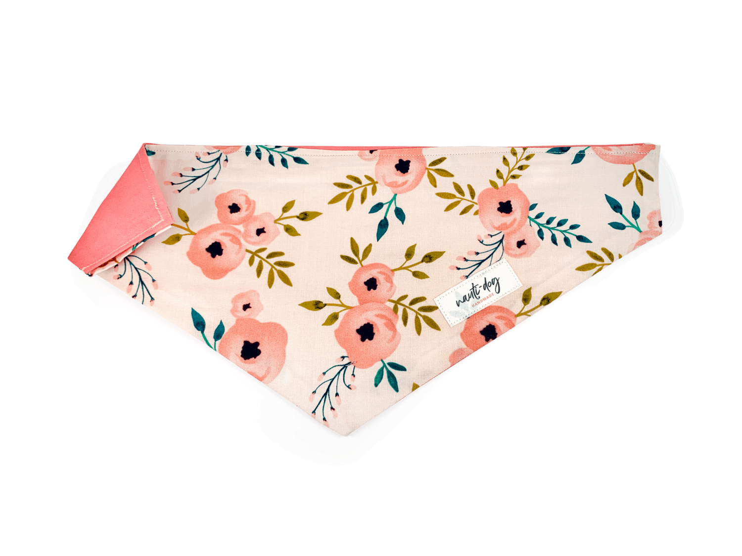 Charleston Blush Floral Tea Rose Over-the-collar Dog Bandana