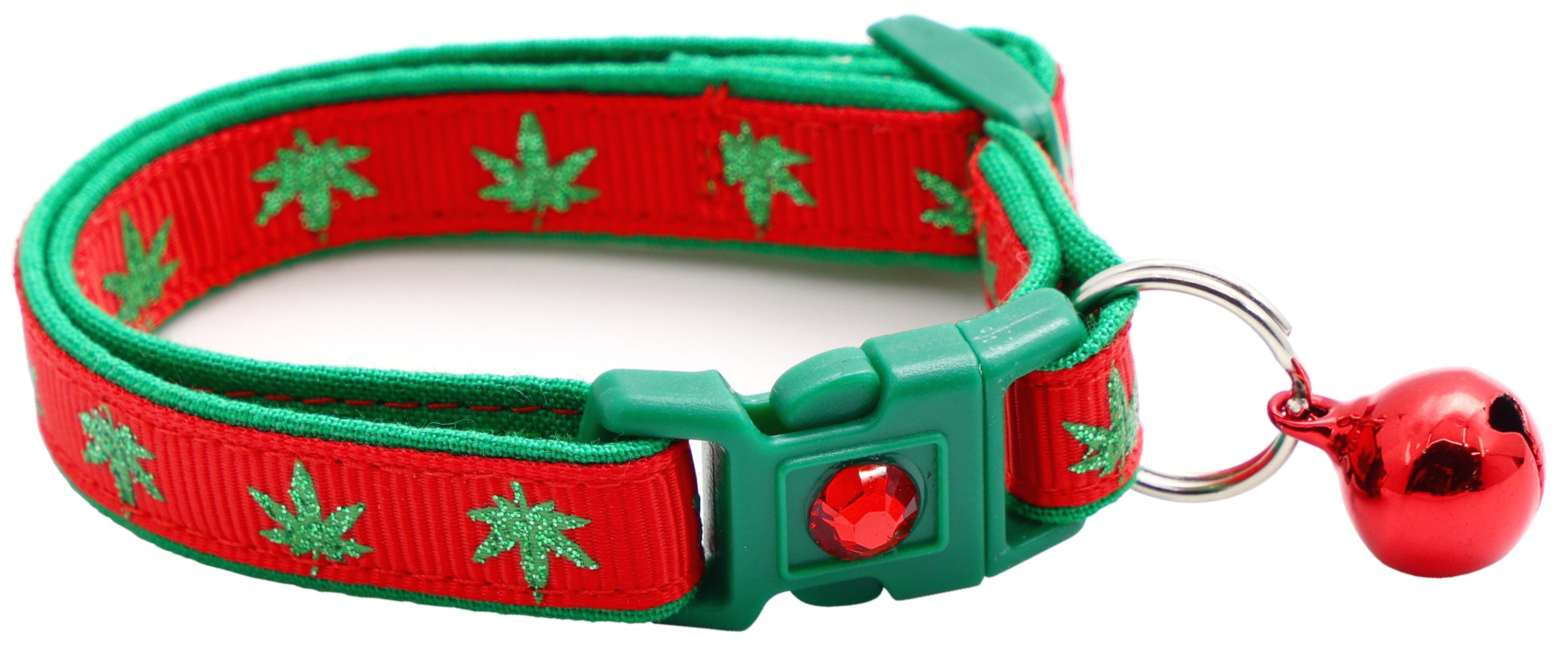 Marijuana Leaves Breakaway Cat Collar