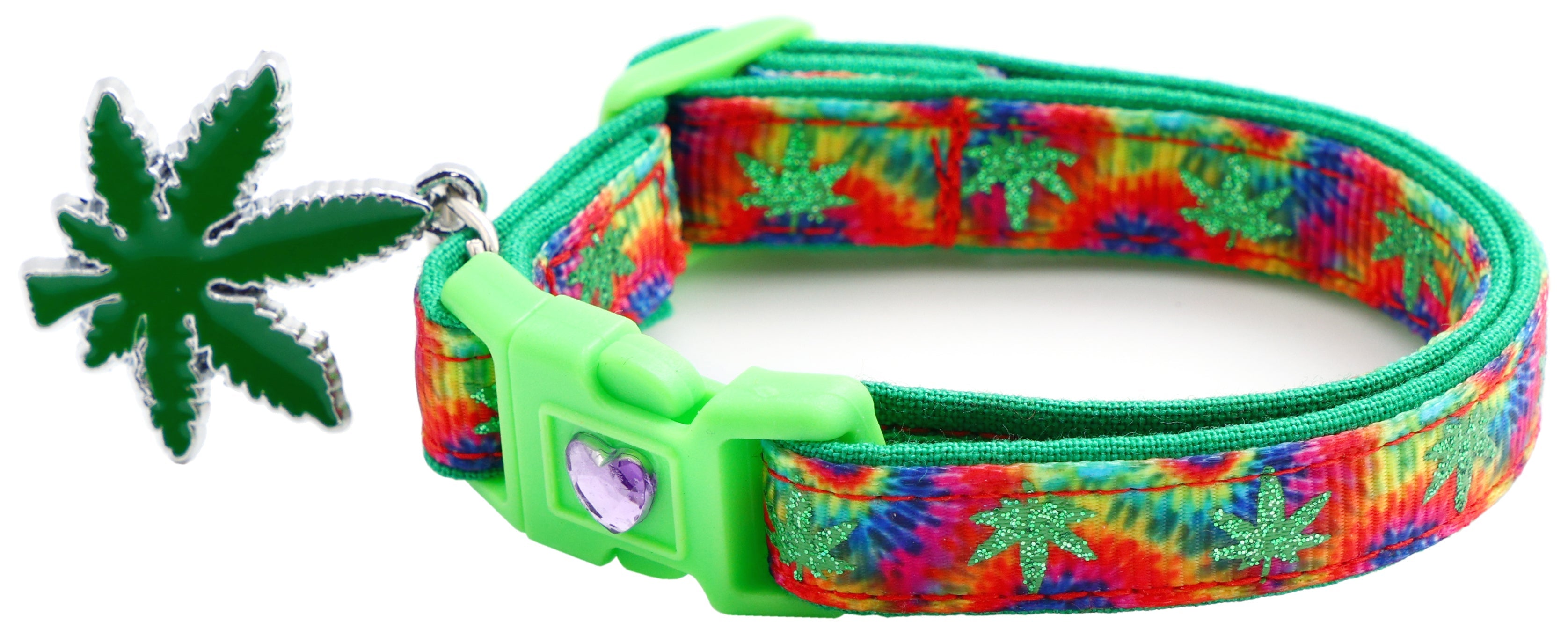 Marijuana Leaves Breakaway Cat Collar