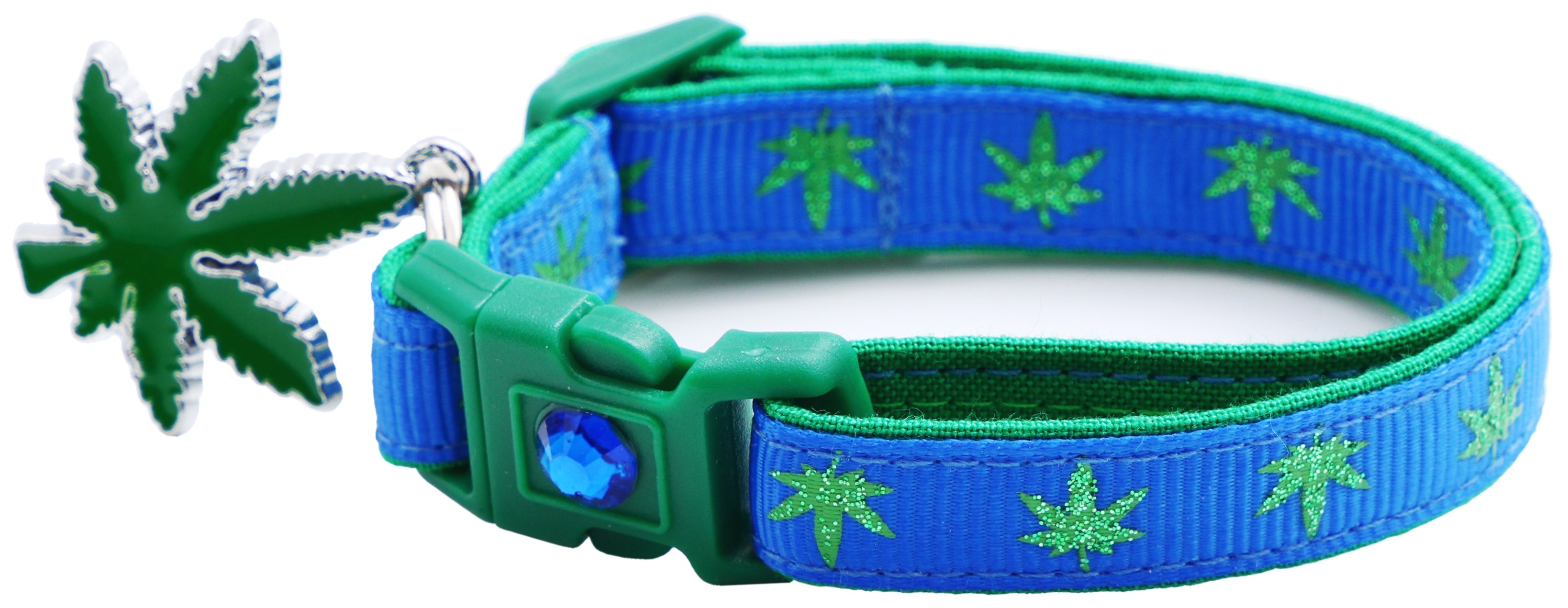 Marijuana Leaves Breakaway Cat Collar