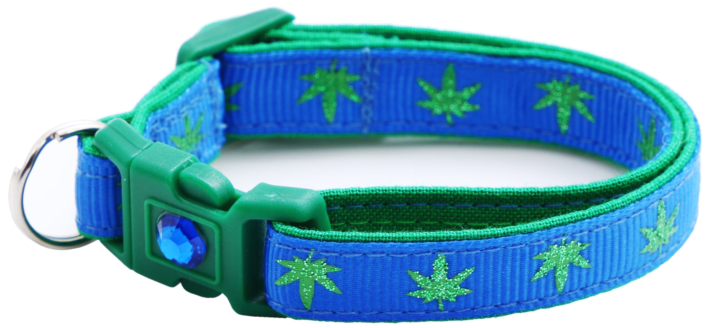 Marijuana Leaves Breakaway Cat Collar