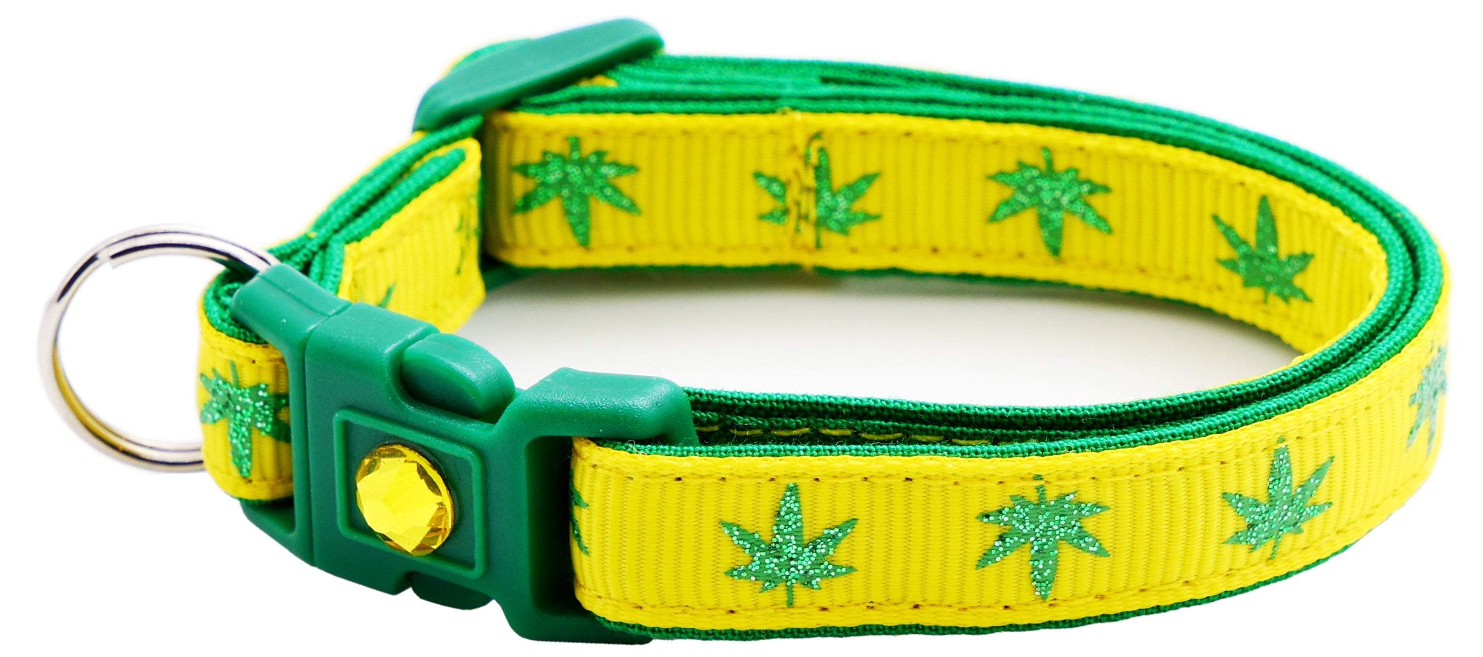 Marijuana Leaves Breakaway Cat Collar