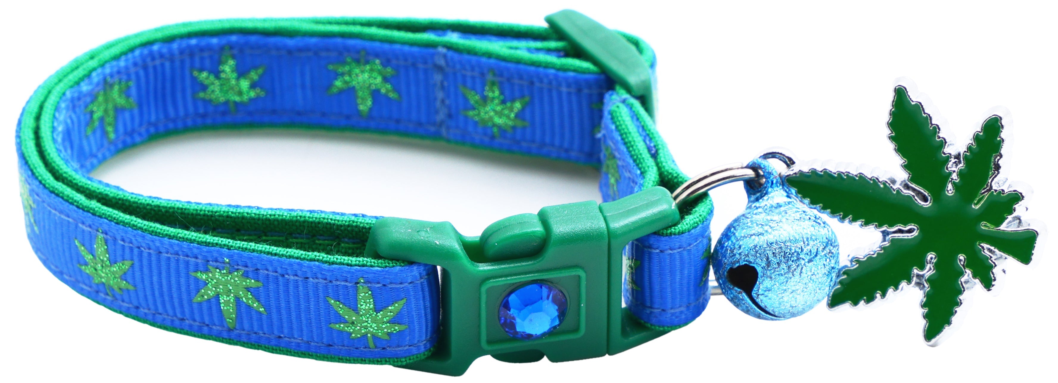 Marijuana Leaves Breakaway Cat Collar