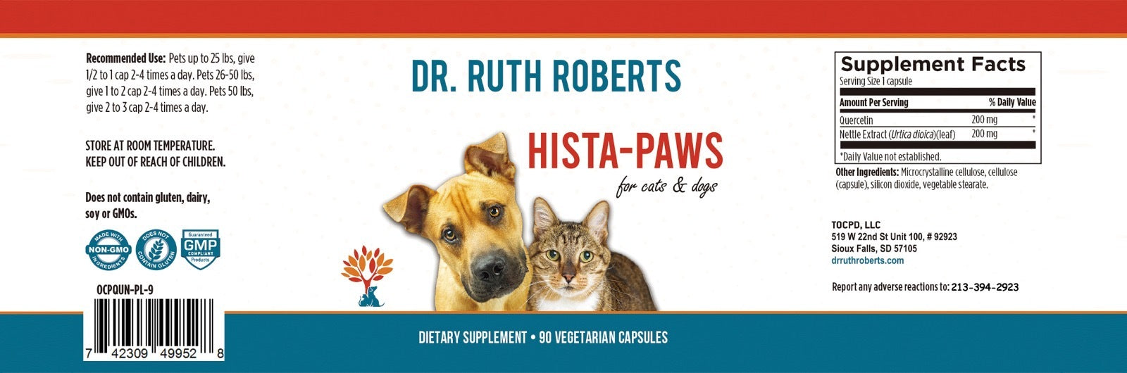 PRE-ORDER Hista Paws – with Quercetin for Dogs and Cats