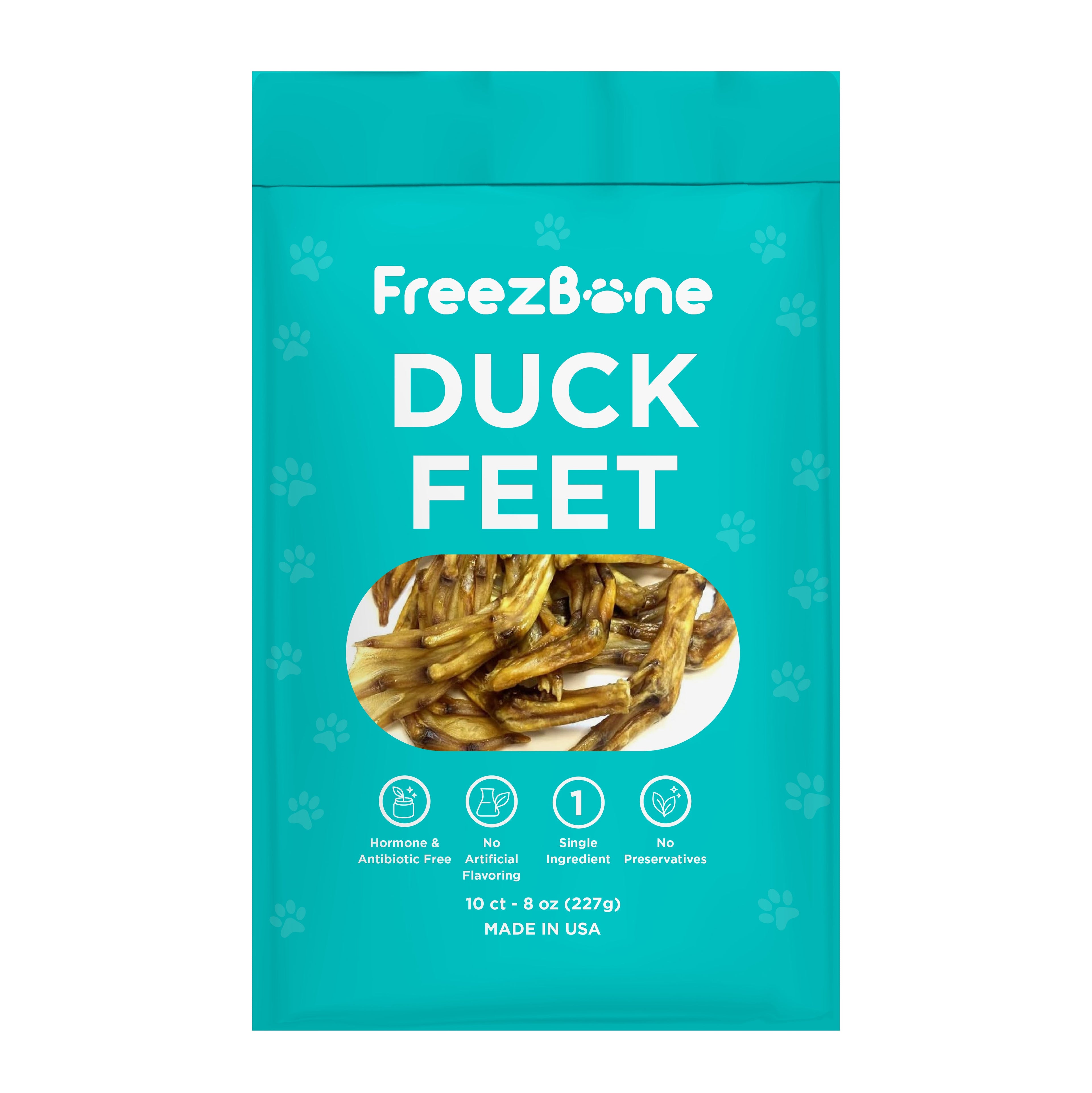 Freezbone Whole Duck Feet Dental Treats for Dogs - Human Grade - Single Ingredient