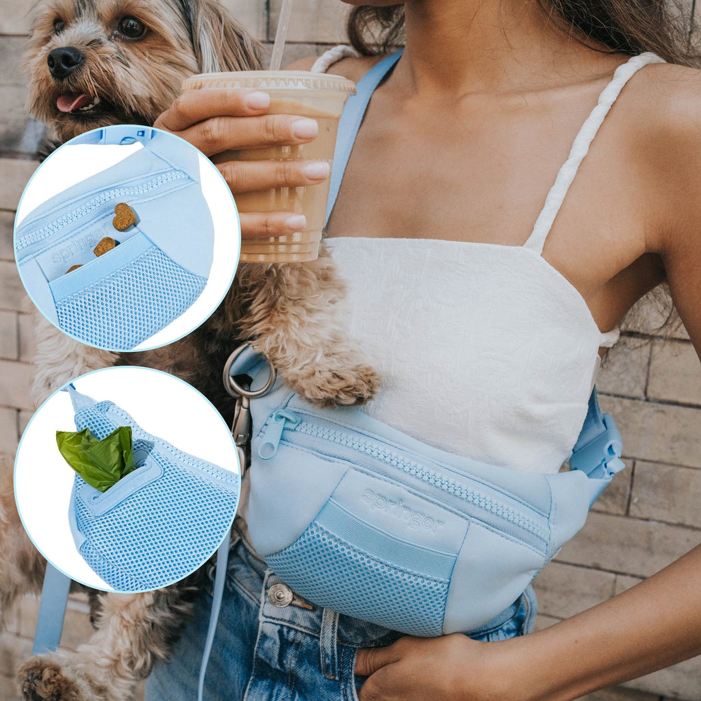 Hands-Free Neoprene Dog Sling Bag with Leash