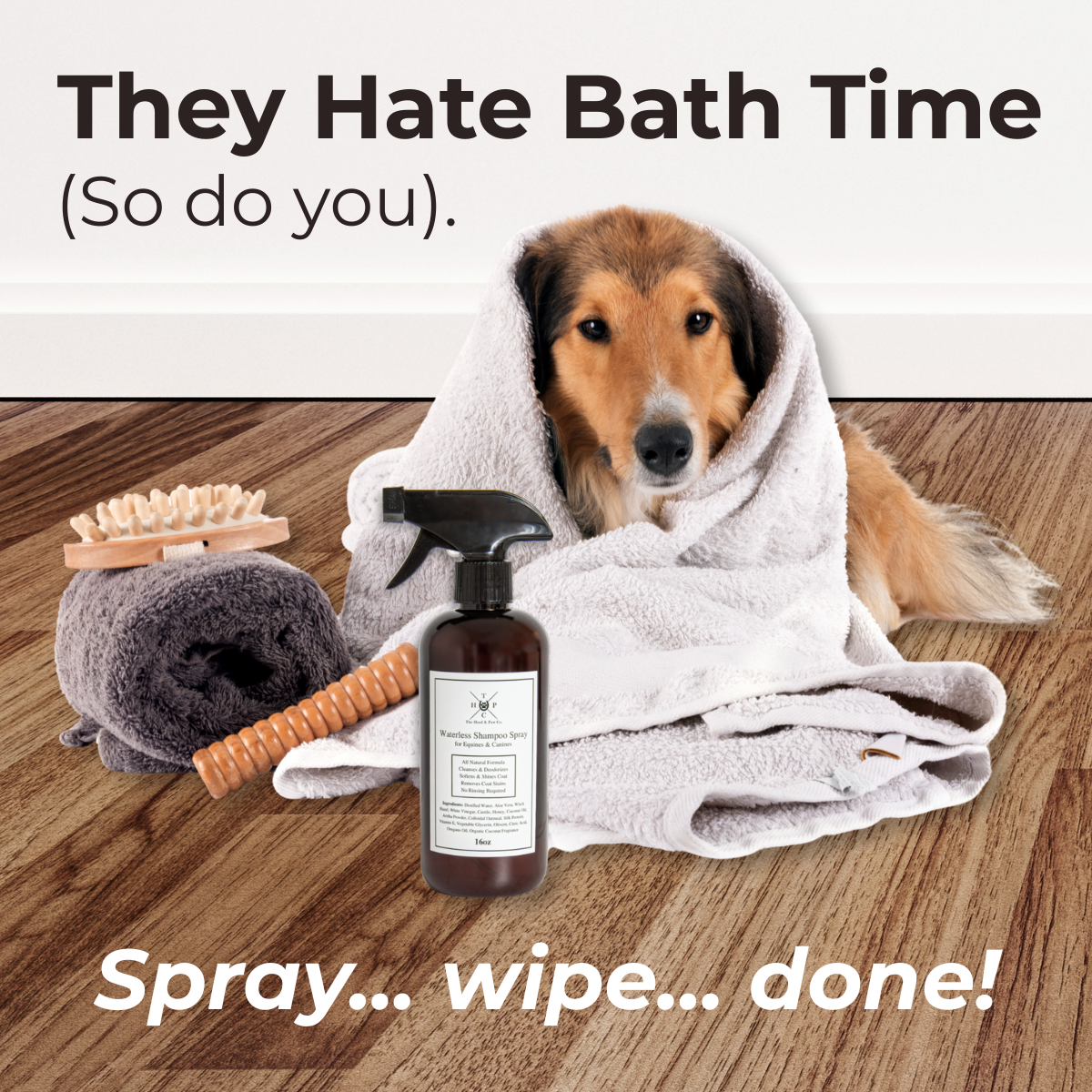 Waterless Shampoo Spray for Dogs & Horses - 16oz