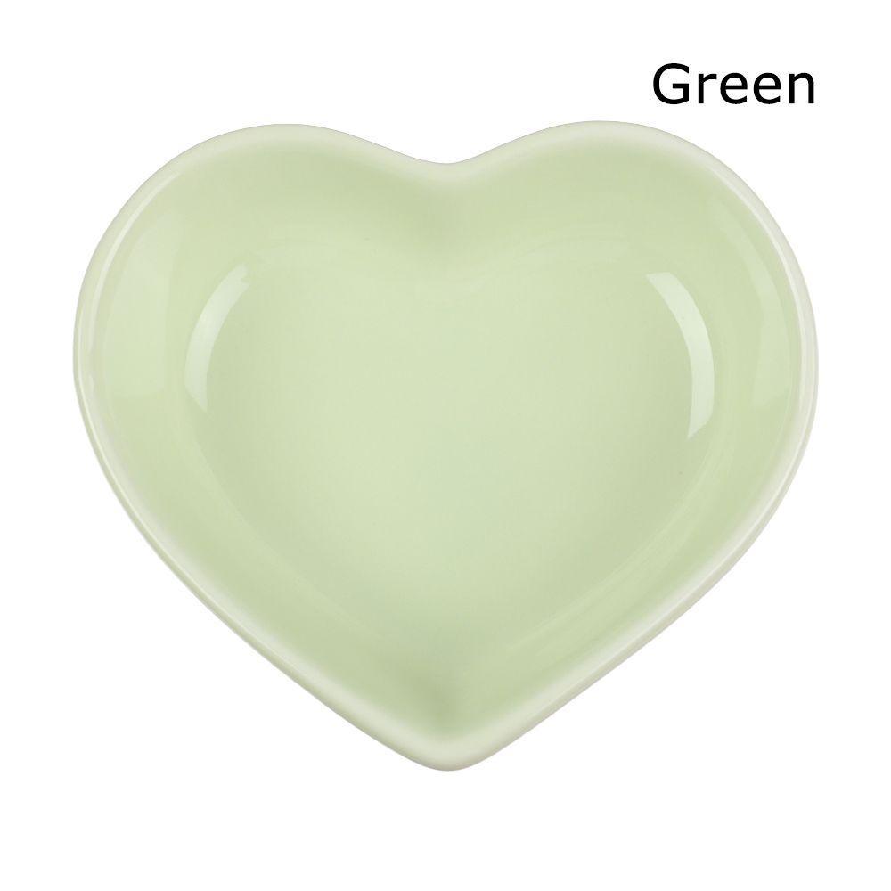 Heart-Shaped Ceramic Colorful Food Bowl For Small Pets