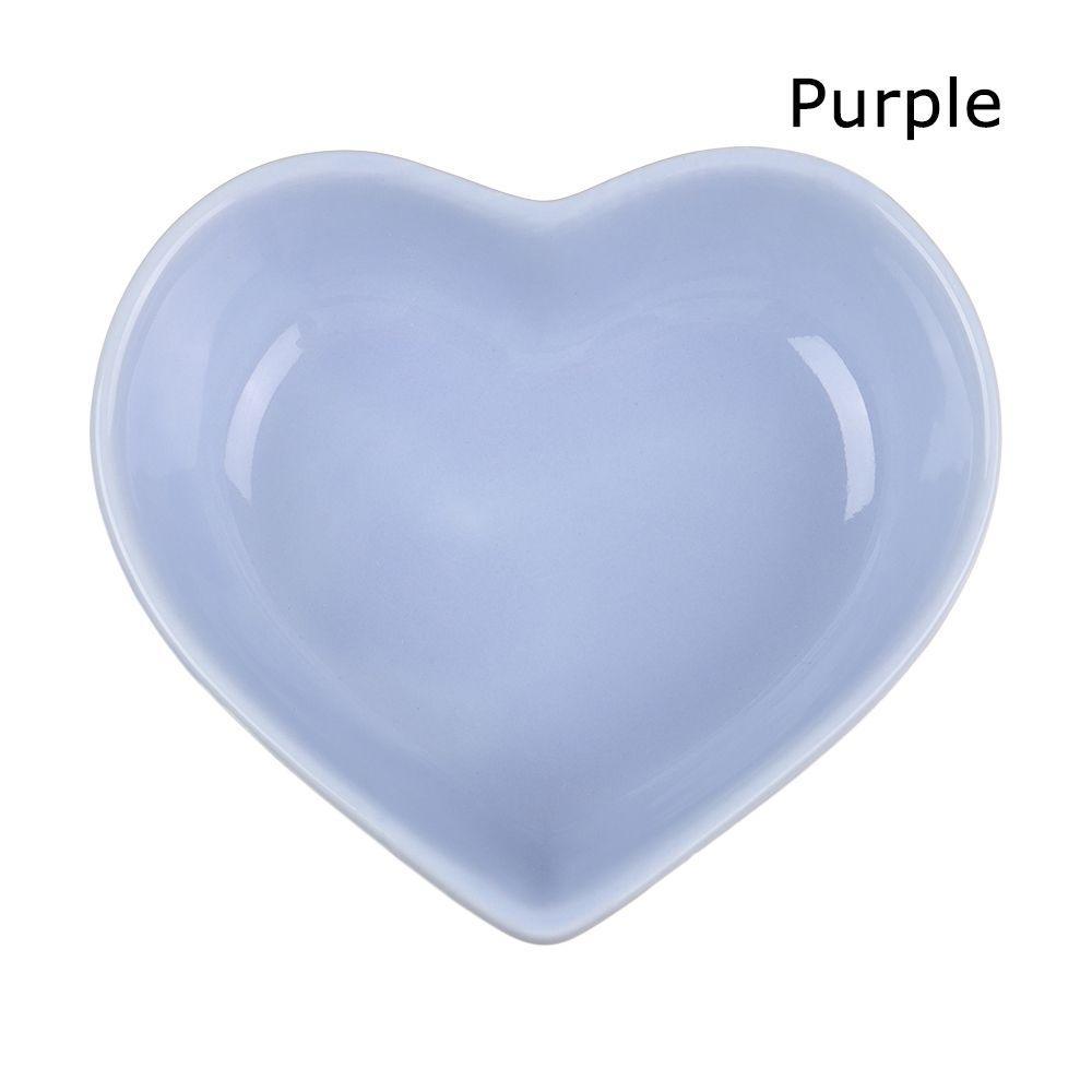 Heart-Shaped Ceramic Colorful Food Bowl For Small Pets