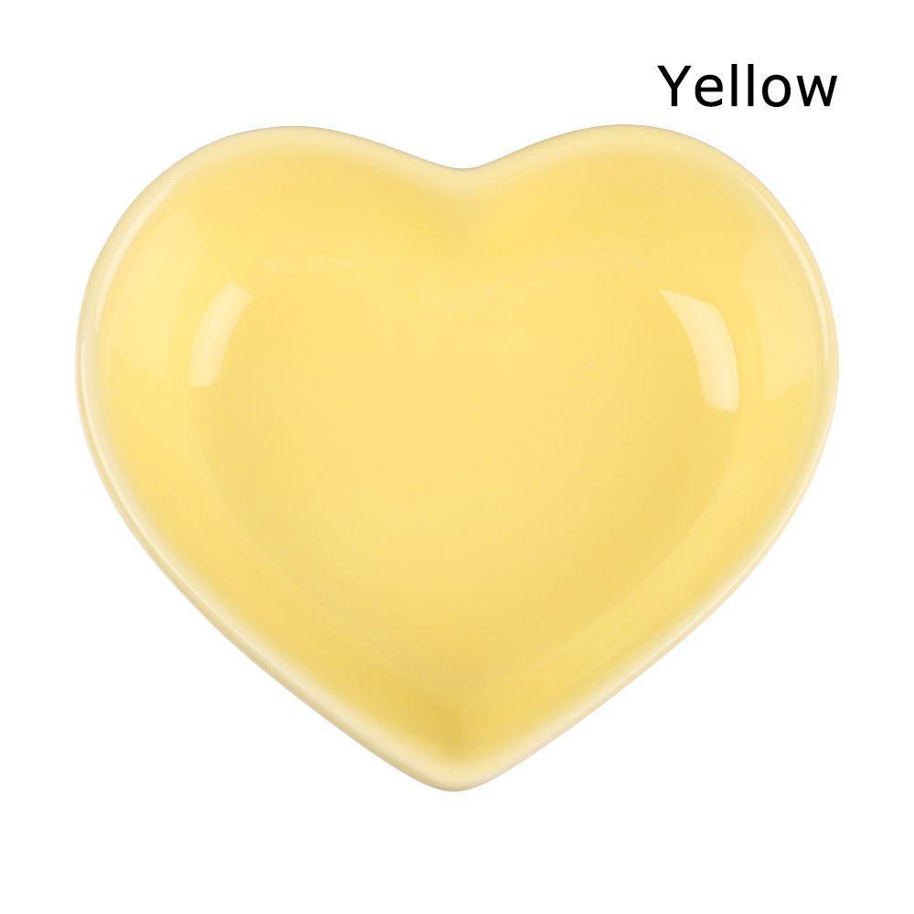 Heart-Shaped Ceramic Colorful Food Bowl For Small Pets