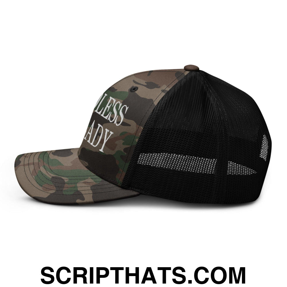 Childless Cat Lady Camo Trucker Hat