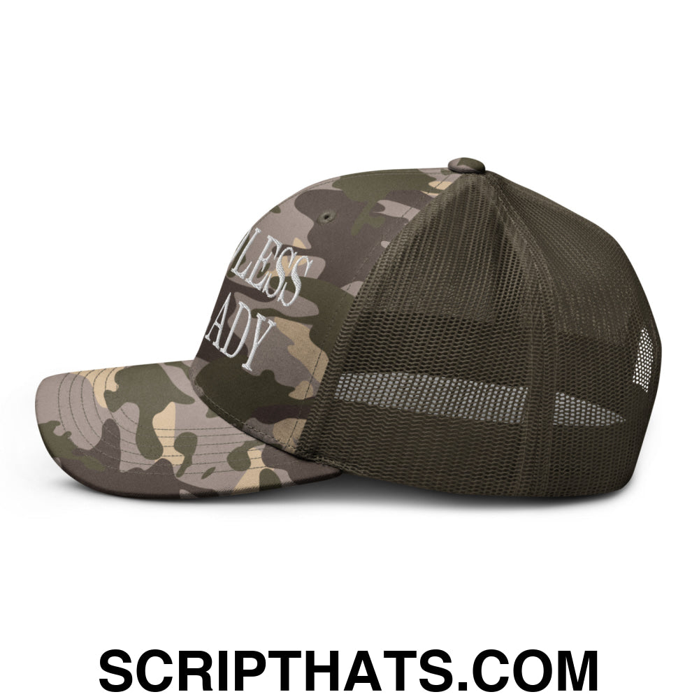 Childless Cat Lady Camo Trucker Hat
