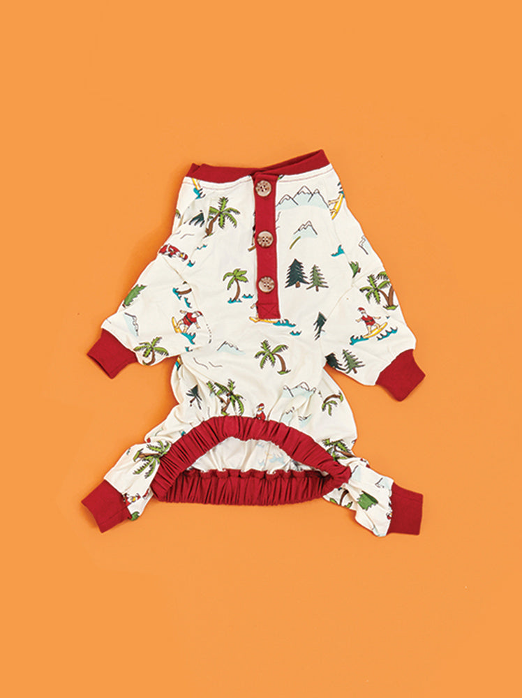 Fun Fam Surfing Santa Pajama (Dog & Kids)