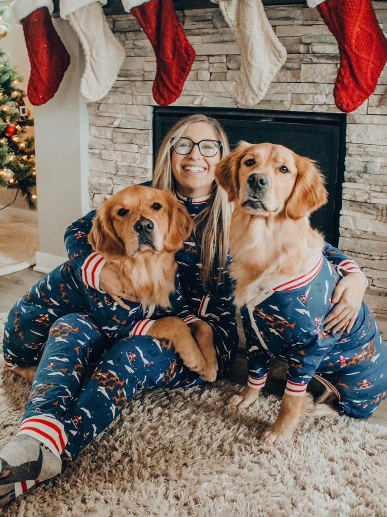 Santa Sleighs Pajama (Dog & Kids)