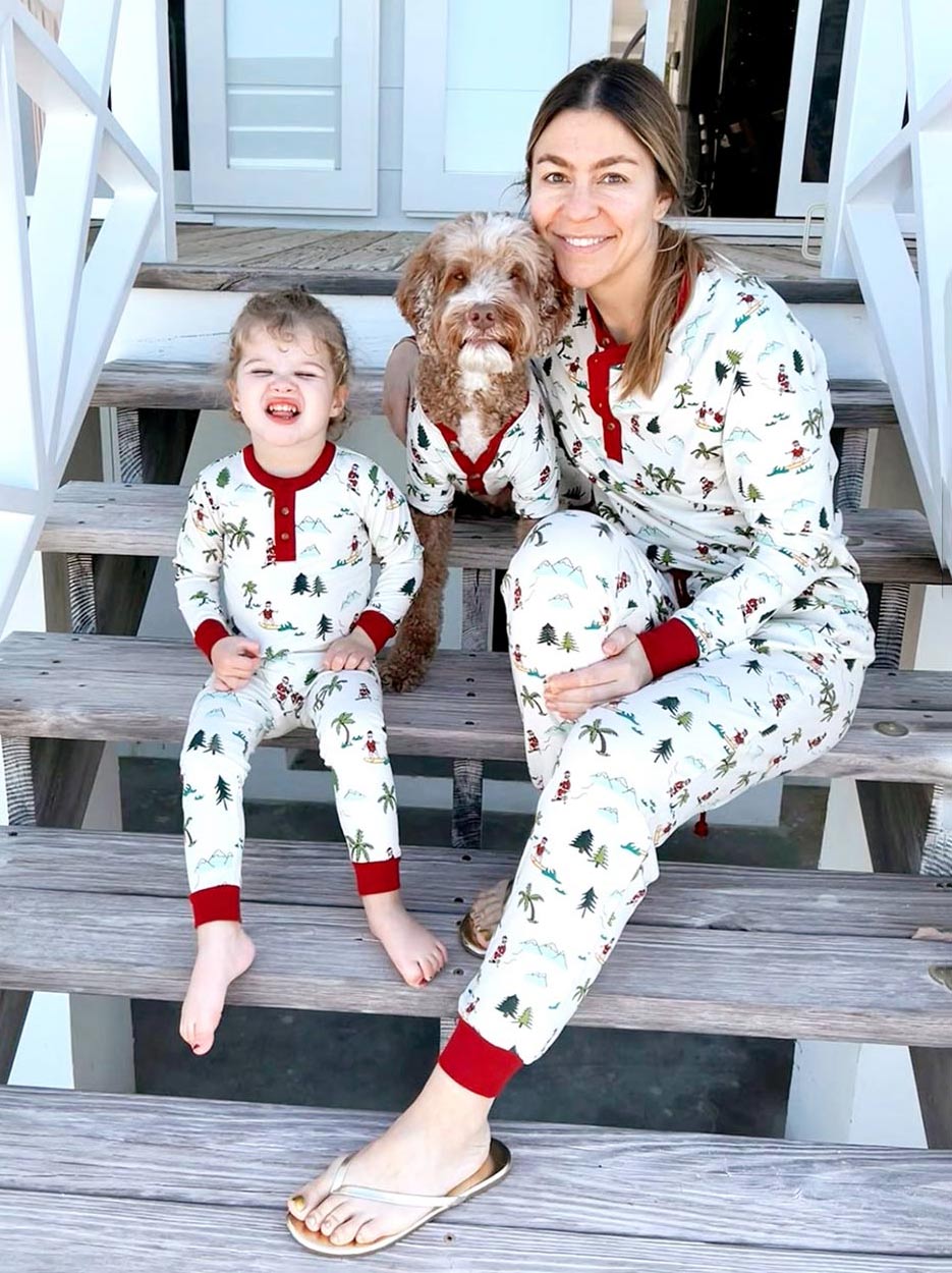 Fun Fam Surfing Santa Pajama (Dog & Kids)