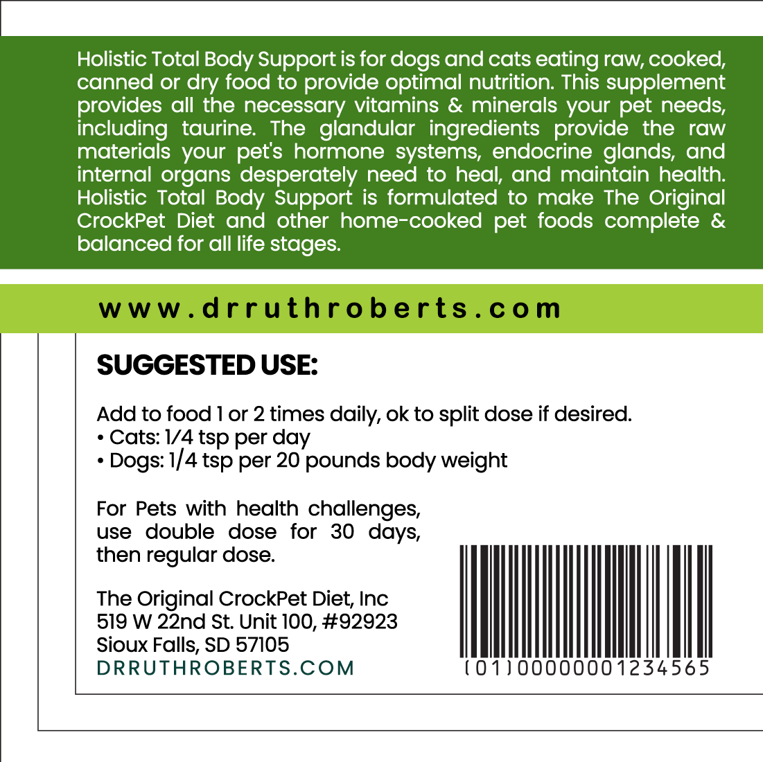 PRE-ORDER Holistic Total Body Support – Multivitamin & Glandular Support for Dogs and Cats