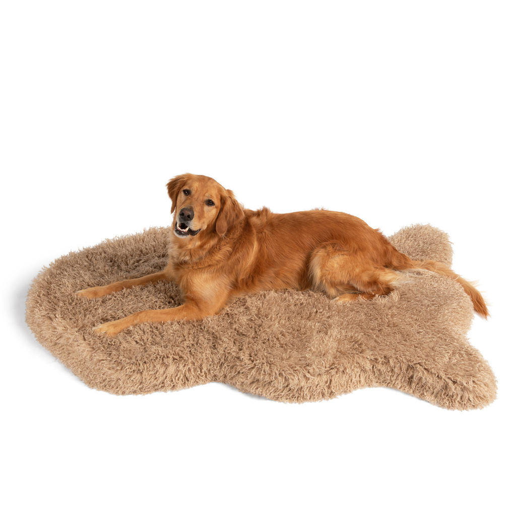 PupRug® Luxe Faux Fur Orthopedic Dog Bed -  Plush Sheep Tan