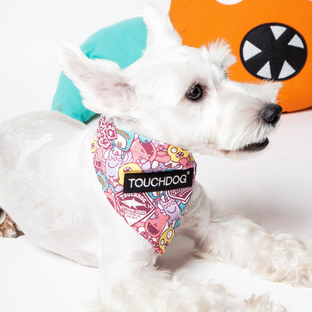 Touchdog Polka-dot Patterned Hook-and-Loop Fashion Dog Bandana