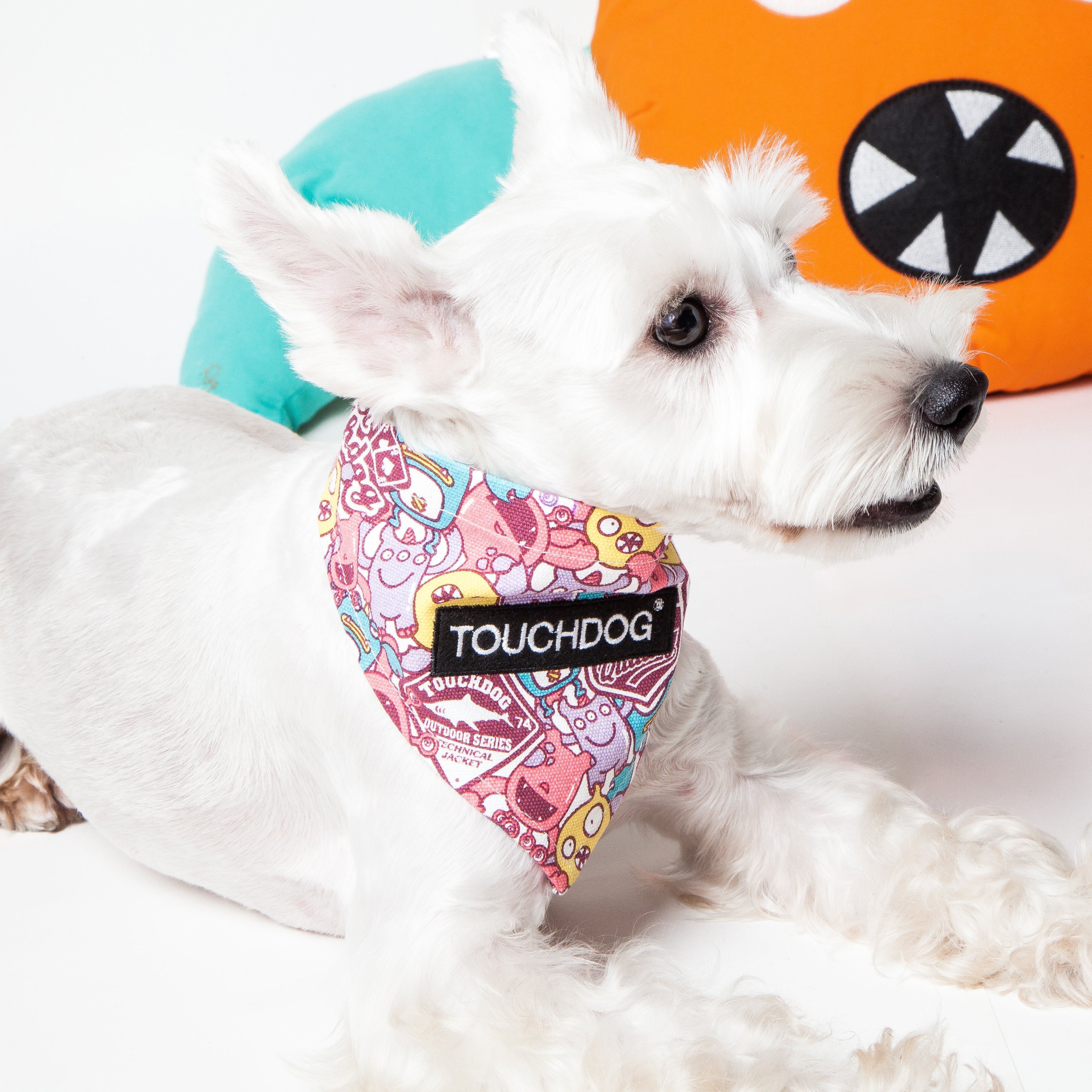 Touchdog Polka-dot Patterned Hook-and-Loop Fashion Dog Bandana