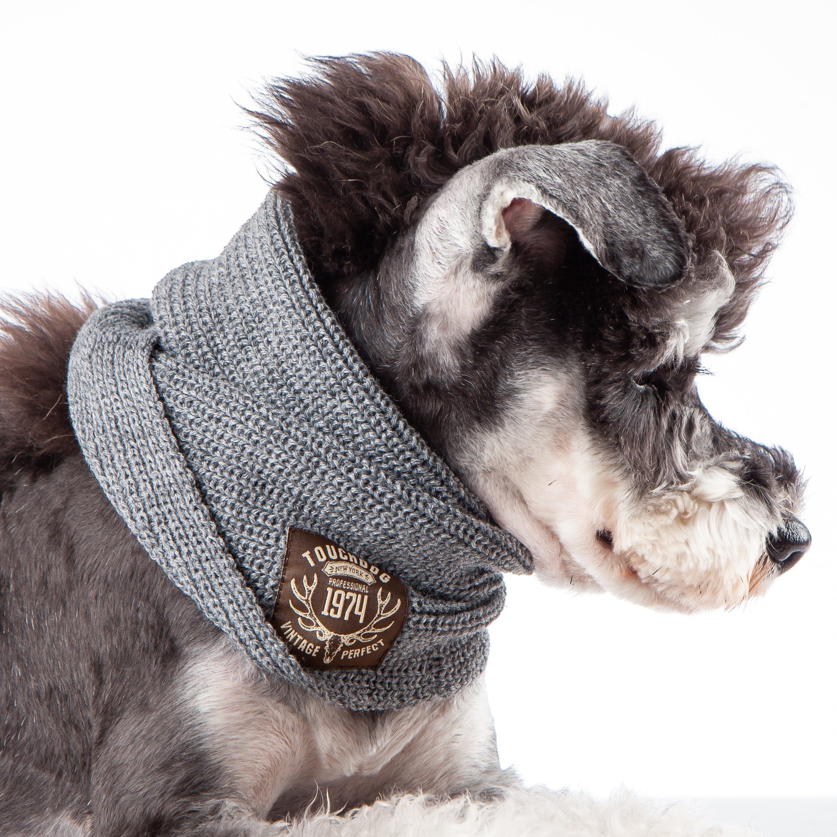 Touchdog Heavy Knitted Designer Fashion Winter Dog Scarf