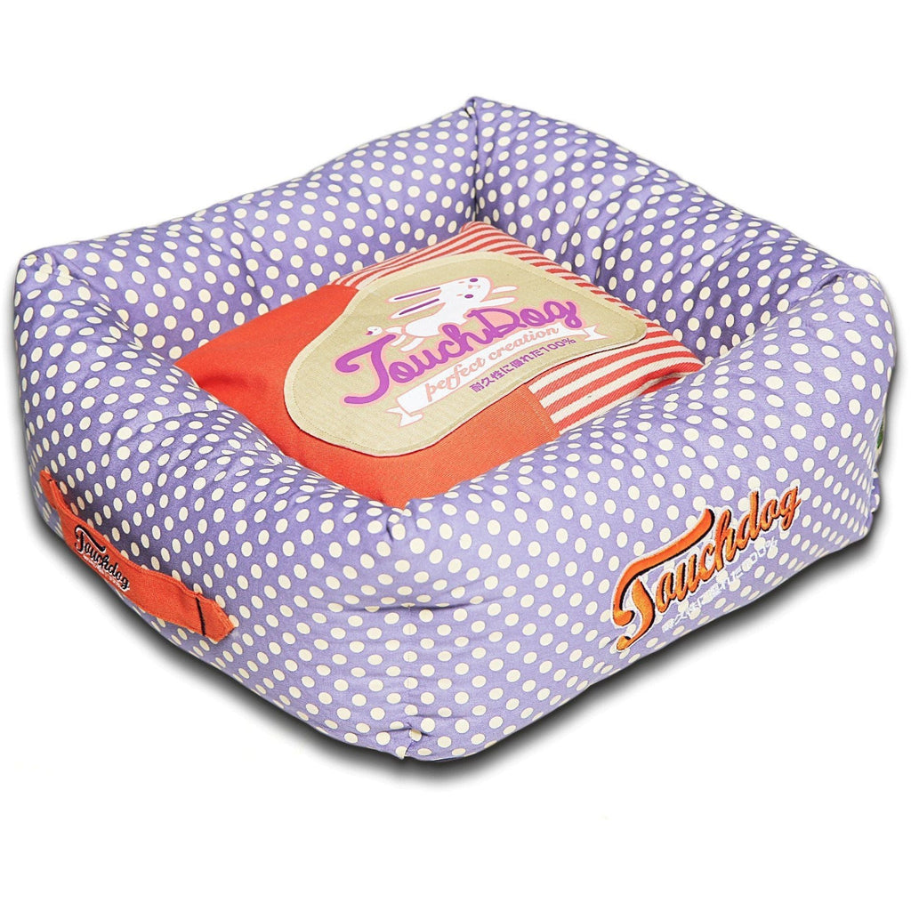 Touchdog ® 'Polka-Striped' Designer Premium Squared Dog Bed